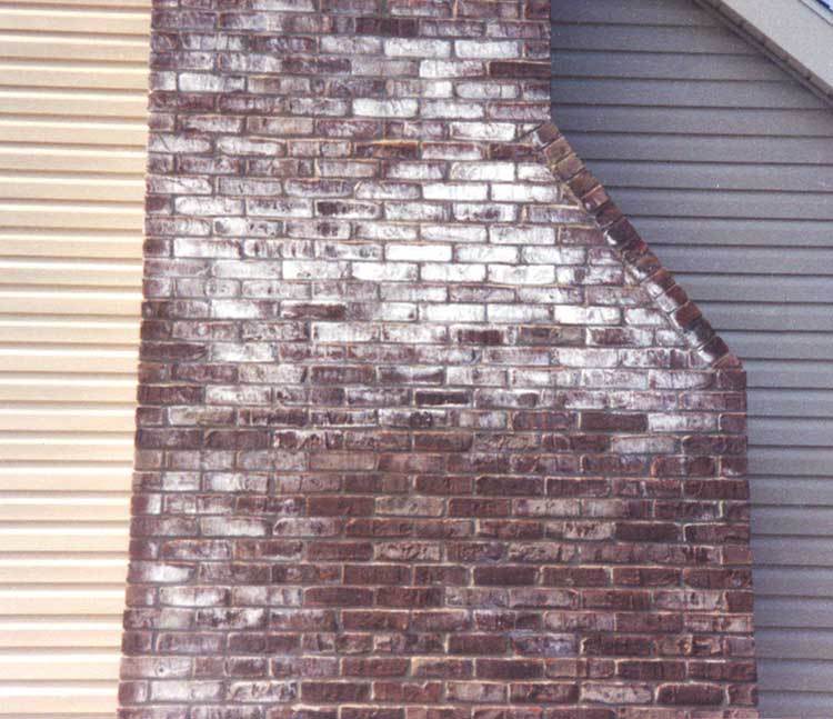 repair white staining on chimney, Kensington MD
