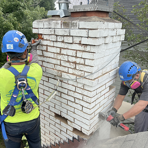 fix spalling chimney brick, kensington md
