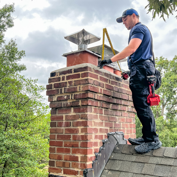 Chimney Inspections of the cap and crown in Tysons Corner VA